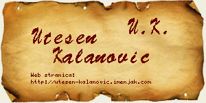 Utešen Kalanović vizit kartica